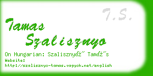 tamas szalisznyo business card